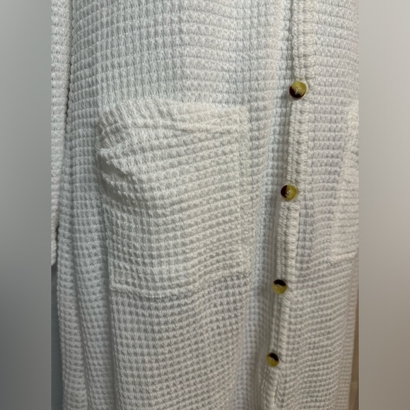 Longline Ivory Button Down Cardigan - Picture 3 of 11